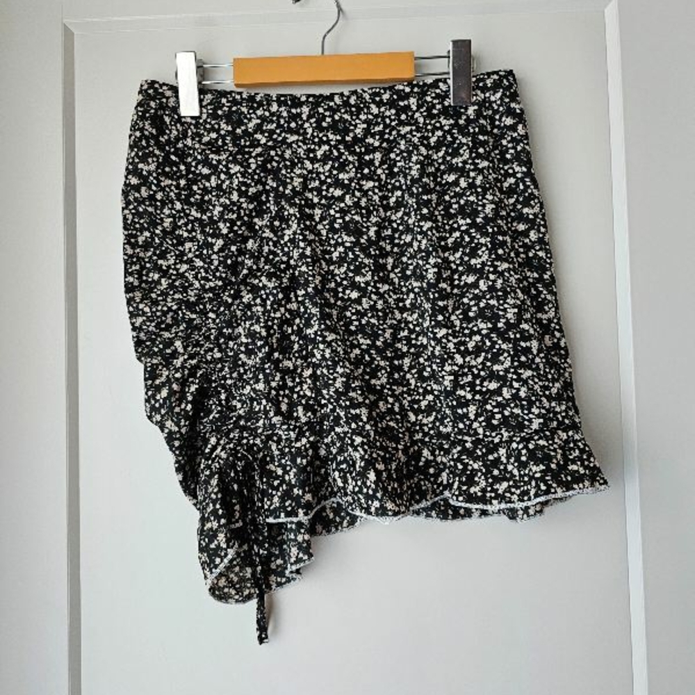 Floral Black and White Skirt